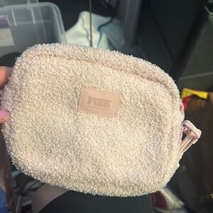 PINK Victoria's Secret Textured Cosmetic Bag - Light Pink